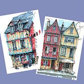 Croquis d'architecture aux feutres de couleur. Un progetto di Bozzetti, Disegno, Illustrazione architettonica, Sketchbook e Illustrazione con inchiostro di Stéphane D - 17.09.2023