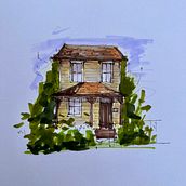Mi proyecto del curso: Dibujo arquitectónico expresivo con marcadores de colores. Sketching, Drawing, Architectural Illustration, Sketchbook & Ink Illustration project by Andrea Montero - 09.17.2023