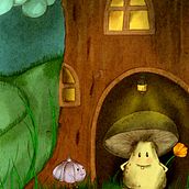 Pilz und Zwiebel . Ilustração tradicional, Pintura, Desenho a lápis, Desenho, Pintura em aquarela, Ilustração infantil, Desenho digital e Ilustração digital projeto de maskenbildnerinanne - 16.09.2023