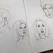 Mon projet du cours : Carnet de portraits : explorez le visage humain. Projekt z dziedziny Sketching,  R, sunek, Portret,  R, sunek art, st, czn i Sketchbook użytkownika mariebarbet50 - 18.09.2023