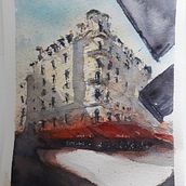 My project: Architectural Sketching with Watercolor and Ink. Sketching, Drawing, Watercolor Painting, Architectural Illustration, Sketchbook & Ink Illustration project by olou - 09.18.2023