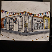 Sidewalk Scene from Imagination. Esboçado projeto de jchptc - 19.09.2023