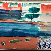 en faisant des lignes.... avec Jean Mallard Ein Projekt aus dem Bereich Aquarellmalerei und Malerei von Sophie le Fur - 20.09.2023