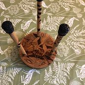 A burnt tongue drum stand, with pyrography on every surface.. Arts, and Crafts project by Yvonne Rowland - 09.19.2023