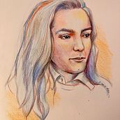 My project for course: Vibrant Portrait Drawing with Colored Pencils. Drawing, Portrait Drawing, Sketchbook, and Colored Pencil Drawing project by Blanca Avila - 09.21.2023