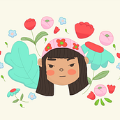 Meu projeto do curso: Retrato ilustrado com elementos botânicos. Un projet de Illustration traditionnelle, Illustration numérique, Illustration botanique , et Dessin numérique de Ivania Barroso - 22.09.2023