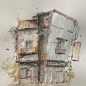 My project for course: Expressive Architectural Sketching with Colored Markers. Sketching, Drawing, Architectural Illustration, Sketchbook & Ink Illustration project by Melissa McAuliffe - 09.22.2023