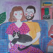 Il mio progetto del corso: Illustrazione giocosa con acquerello e matite colorate. Traditional illustration, Painting, Watercolor Painting, Portrait Drawing, and Colored Pencil Drawing project by chiararos87 - 09.24.2023