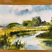 Meu projeto do curso: Paisagens naturais em aquarela. Un proyecto de Bellas Artes, Pintura y Pintura a la acuarela de eros.viggiano - 24.09.2023
