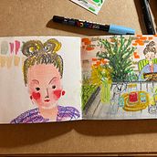 My project for Exploratory Sketchbook: Find Your Drawing Style. Traditional illustration, Sketching, Creativit, Drawing, Watercolor Painting, Sketchbook, and Gouache Painting project by Veronika Krh - 09.12.2023