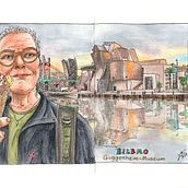Mein Abschlussprojekt für den Kurs: Aquarellsketching: Drück deine Ideen aus. Un proyecto de Ilustración tradicional, Bocetado, Creatividad, Dibujo, Pintura a la acuarela y Sketchbook de Irmgard Ariallah - 25.09.2023