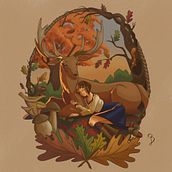 Chiara and the boss - Cozy autumn cammeo. Un progetto di Illustrazione digitale e Character design di Benedetta Anzuini - 25.09.2023