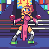 Meu projeto do curso: garota lutadora. Character Design, Video Games, Pixel Art, and Game Design project by maria_clara_abreu_703 - 09.23.2023