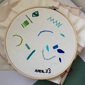 Mi proyecto del curso: Bordado contemporáneo con puntos tradicionales mexicanos. Un proyecto de Artesanía, Bordado, Tejido y Diseño textil de Gabriela Enríquez - 26.09.2023