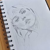 Meu projeto do curso: Sketchbook de retratos com lápis grafite. Fine Arts, Sketching, Drawing, Portrait Drawing, and Sketchbook project by Thiago Cordeiro - 09.27.2023