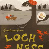 Greetings from Loch Ness. Digital Illustration, and Children's Illustration project by Darby - 09.28.2023