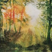 Mój projekt z kursu: Oniryczne pejzaże akwarelą: maluj światłem. Painting, and Watercolor Painting project by Mariusz Wiszczuk - 09.28.2023