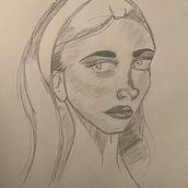 My project for course: Graphite Line Drawing for Portrait Sketchbooking. Fine Arts, Sketching, Drawing, Portrait Drawing, and Sketchbook project by Hana . - 09.29.2023
