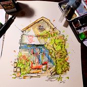 My project for course: Expressive Architectural Sketching with Colored Markers. Sketching, Drawing, Architectural Illustration, Sketchbook & Ink Illustration project by dave_repousse - 09.29.2023