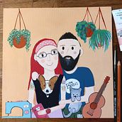 Mijn project van de cursus: Speelse illustratie met aquarel en kleurpotloden. Un progetto di Illustrazione tradizionale, Pittura, Pittura ad acquerello, Disegno di ritratti, Disegno con matite colorate e Pittura gouache di Daphne - 01.10.2023