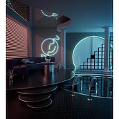 Mi proyecto del curso: Visualización 3D de interiores retro con Cinema 4D . 3D, 3D Modeling, and Digital Architecture project by Giannina Ingunza - 10.01.2023