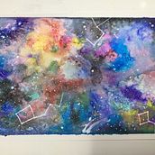 Mi galaxia random. Un proyecto de Ilustración tradicional, Bellas Artes, Pintura y Pintura a la acuarela de CRISTINA ANDARIAS LORENTE - 02.10.2023