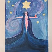 ARCANO MAYOR. ESTRELLA. Traditional illustration, Painting, Creativit, Acr, and lic Painting project by elisabet_job - 10.03.2023