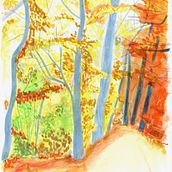 Mein Abschlussprojekt für den Kurs: Landschaften im Skizzenbuch: ein farbenfroher Ansatz. Sketching, Creativit, Pencil Drawing, Drawing, and Sketchbook project by sara_straumann - 10.03.2023