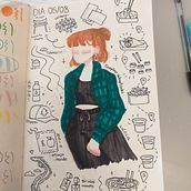 Meu projeto do curso: Diário ilustrado: prática diária e consciente. Fine Arts, Sketching, Creativit, Drawing, Sketchbook, and Traditional illustration project by Ana Carolina Castro Ribeiro - 10.04.2023