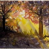 My project for course: Dreamy Watercolor Landscapes: Paint with Light. Un proyecto de Pintura y Pintura a la acuarela de mkennedymiller - 04.10.2023