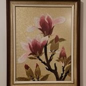 Magnolia - punch needle embroidery. Un proyecto de Artesanía de Marit - 05.10.2023