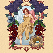 Grandma's Backyard -- My Art Nouveau Project Ein Projekt aus dem Bereich Traditionelle Illustration, Bildende Künste, Digitale Illustration, Porträtzeichnung, Artistische Zeichnung, Digitale Zeichnung und Digitale Malerei von Alicia Lyn - 03.10.2023