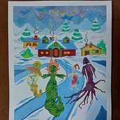 Mi proyecto "Introducción a la ilustración infantil". Cuento de Navidad, ilustrado por FabiJorge.. Traditional illustration, Fine Arts, Painting, Pencil Drawing, Drawing, Watercolor Painting, Children's Illustration, and Narrative project by fabi_chicharrera - 10.07.2023
