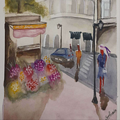 Mi proyecto del curso: Paisajes urbanos en acuarela. Fine Arts, Watercolor Painting, and Architectural Illustration project by Genesis Alejo Díaz - 10.04.2023