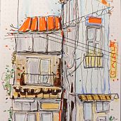 Mon projet du cours : Esquisses d'architecture expressives aux feutres de couleur. Sketching, Drawing, Architectural Illustration, Sketchbook & Ink Illustration project by Aurélien Delbosc - 10.08.2023