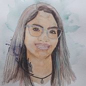 Meu projeto do curso: Retrato ilustrado em aquarela. Un progetto di Illustrazione tradizionale, Belle arti, Pittura, Disegno, Pittura ad acquerello, Disegno di ritratti e Disegno artistico di Danielle Alves Santiago e Castro - 08.10.2023