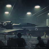 Kitbashing: Starship in Hangar . % Jean-Claude De La Ronde tarafından hazırlanan 3D, Dijital İllüstras, on, Hika, e anlatımı, Hika, e panosu, Konsept Sanatı, Ve 3D Tasarım projesi - 01.24.2023