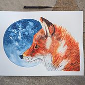Fox. Watercolor Painting, and Painting project by Caroline Chrétien - 10.09.2023