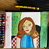 My project for course: Playful Illustration with Watercolor & Colored Pencils. Traditional illustration, Painting, Watercolor Painting, Portrait Drawing, and Colored Pencil Drawing project by Vic Bowling - 10.10.2023