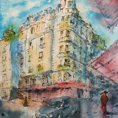 Mój projekt z kursu: Rysunek architektoniczny akwarelą i tuszem. Sketching, Drawing, Watercolor Painting, Architectural Illustration, Sketchbook & Ink Illustration project by Mariusz Wiszczuk - 10.10.2023
