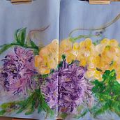 My project for course: Expressive Floral Painting with Acrylic Paint. Un proyecto de Bellas Artes, Pintura, Pintura acrílica e Ilustración botánica de slouiser - 11.10.2023