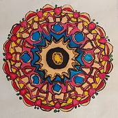 By Hafsah Danish, age 9 years. project for course: Introduction to Islamic Art: Create Biomorphic Patterns Ein Projekt aus dem Bereich Malerei, Musterdesign, Zeichnung, Aquarellmalerei und Illustration mit Tinte von Rabeea - 11.10.2023
