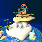 Curso con Domestika plus, Mundos 3d en miniatura. 3D e Ilustração digital projeto de Larley Arostegui - 11.10.2023