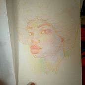 Il mio progetto del corso: Ritratti vivaci con matite colorate. Drawing, Portrait Drawing, Sketchbook, and Colored Pencil Drawing project by Layla Bottelli - 10.12.2023