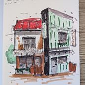 Very first project. Wanted to try the same house as the course. Will do 'own' ones later.. Un proyecto de Bocetado, Dibujo, Ilustración arquitectónica, Sketchbook e Ilustración con tinta de j.slot.89 - 12.10.2023