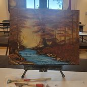 Autumn on the mountain . Fine Arts, Creativit, and Oil Painting project by Amanda Busler - 09.24.2023