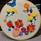 jardim de flores eborboletas. Un progetto di Ricamo e Textile Design di carla seixas - 12.10.2023