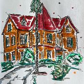 My project for course: Expressive Architectural Sketching with Colored Markers. Un proyecto de Bocetado, Dibujo, Ilustración arquitectónica, Sketchbook e Ilustración con tinta de mario.vanhoucke - 14.10.2023