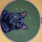 Mi proyecto del curso: Retratos bordados de mascotas: pinta con hilo. Un proyecto de Bordado, Ilustración naturalista				 y Diseño textil de Erika L. A. - 14.10.2023