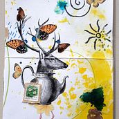 My project for course: Creative Notebook: Experiment with Collage, Stamps, and Decoupage. Un progetto di Illustrazione tradizionale, Collage, Papercraft e Sketchbook di marieke_3 - 14.10.2023